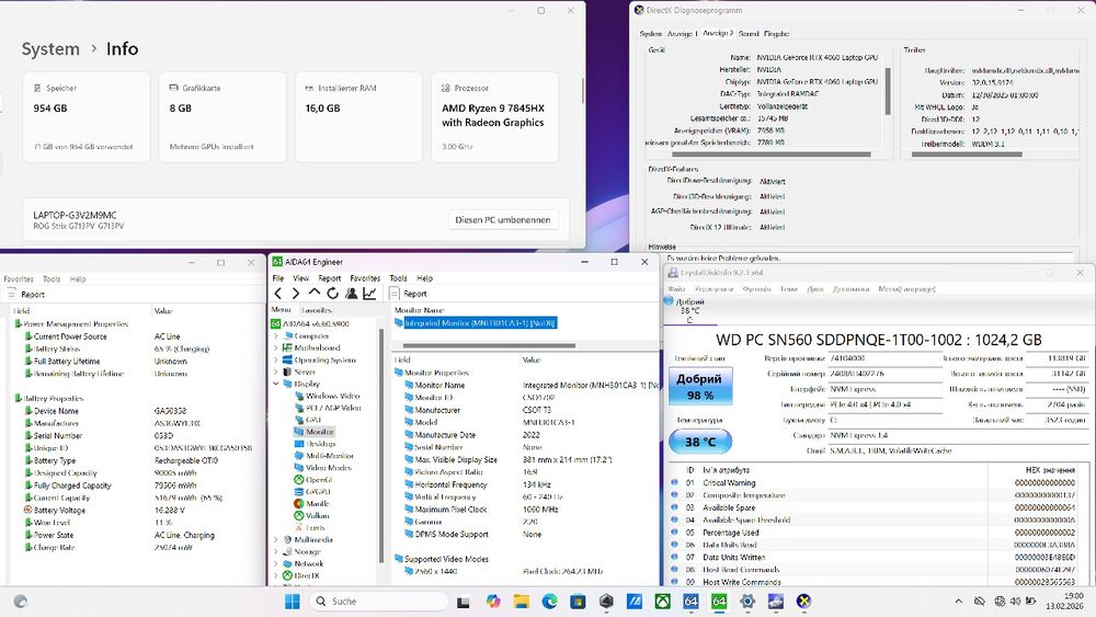 Ноутбук Asus Rog Strix RTX 4060, R9 7845HX, 16gb/1tb, 240Hz 17.3" 2.5k