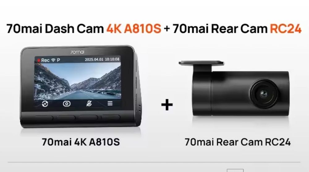 Автомобільний відеореєстратор Xiaomi 70mai Dash Cam 4K A810