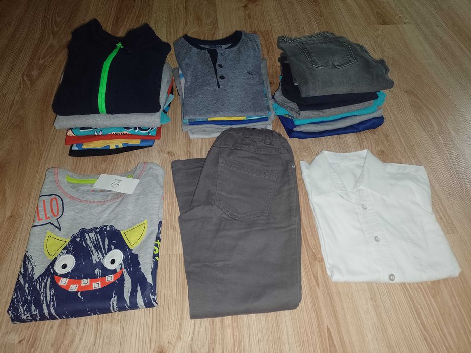 Ubrania chłopięce 122/128 koszula spodnie koszulki bluzy
