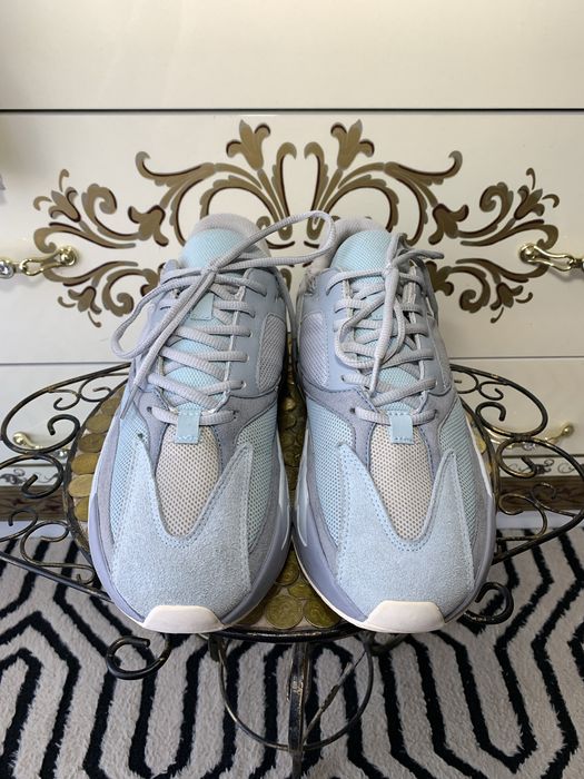 Голубые замшевые кеды кроссы кроссовки adidas yeezy boost 500