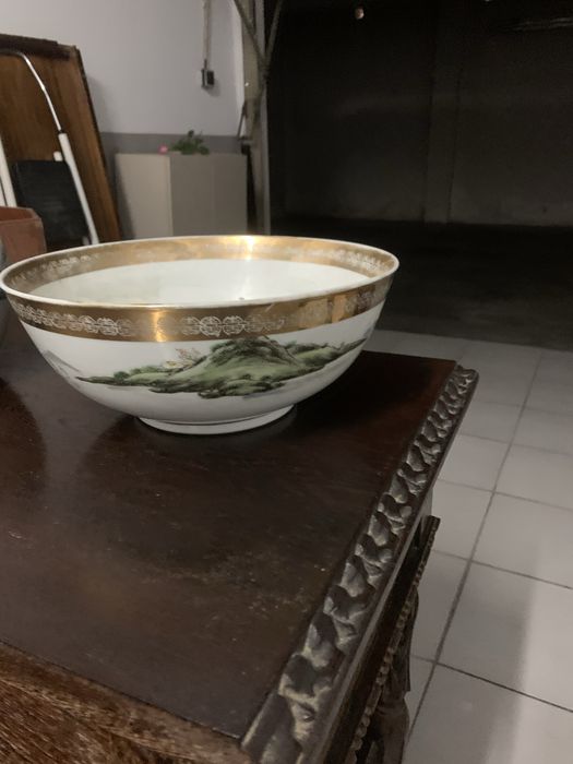 Conjunto jarrao e taça em louça