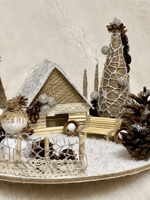 Зимові новорічні композиції, новогодние поделки, поробки, аплікаціі