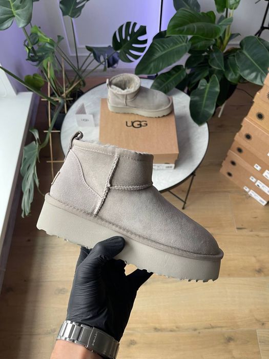 Уггі Ugg Classic Ultra Mini Platform Light Grey (36-41)
