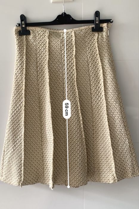 Saia inverno Mango creme e dourada S / 36