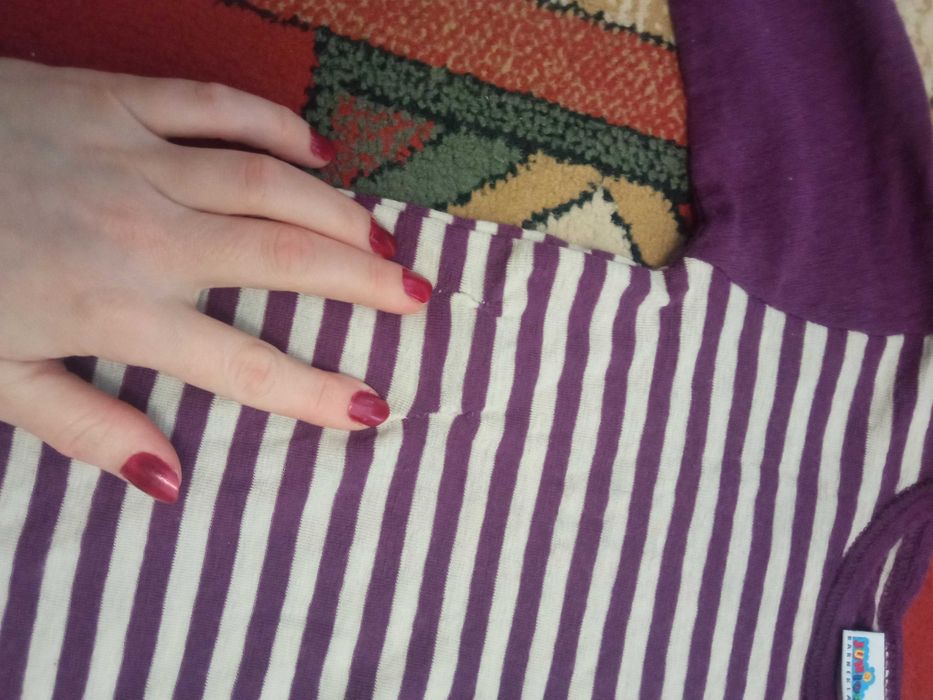 Fioletowo białe body 98-104 barneklar junior zestaw z zielonymi