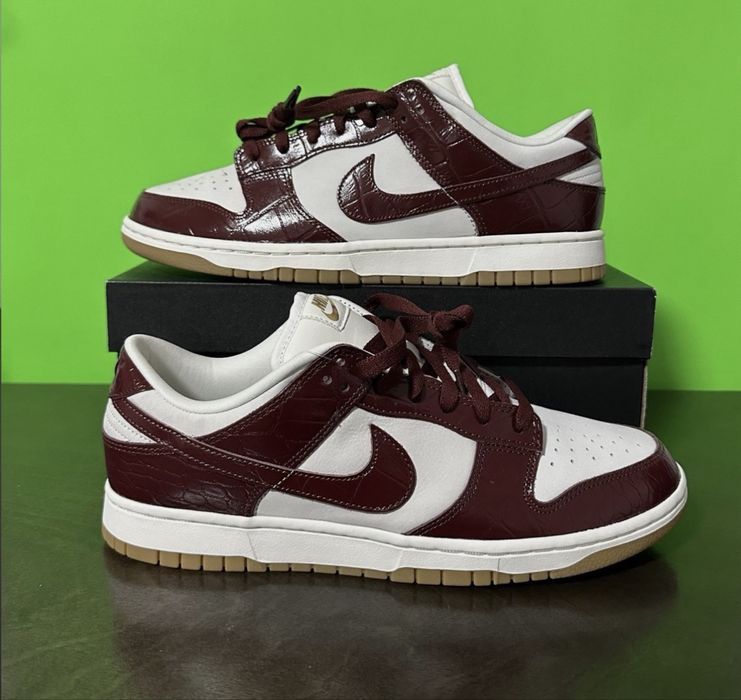 Nike Dunk Low Originals Burgundy Croc (NEW IN BOX)