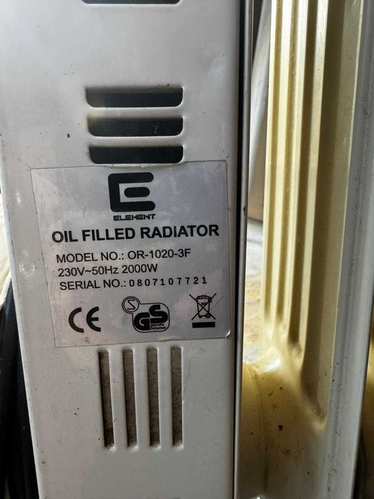 Масляний обігрівач Element OR-1020-3F 2000Вт