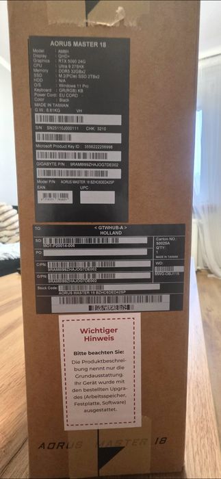 Laptop Gamingowy AORUS 18 Nowy!!!