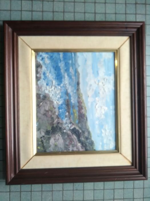 2 Pinturas a óleo e pastel como novas com moldura assinadas