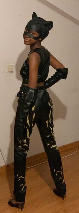 Fantasia de CatWomen Halloween/Carnaval