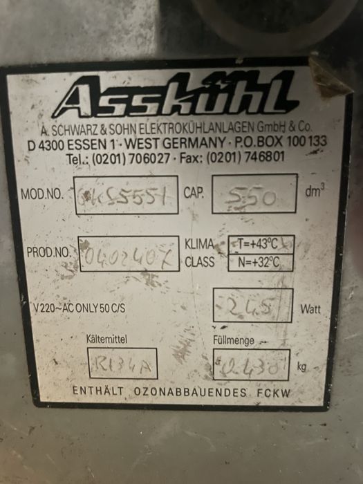 професійний холодильник Asskühl (Germany)