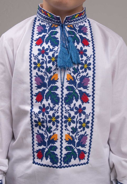 Вишиванка на хлопчика "Лісова пісня" з синім акцентом