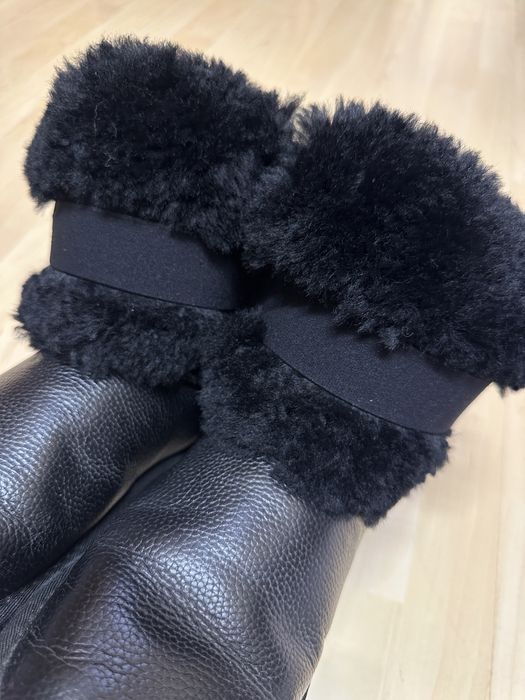 Угги кожаные, натуральный мех на ногу до 37р