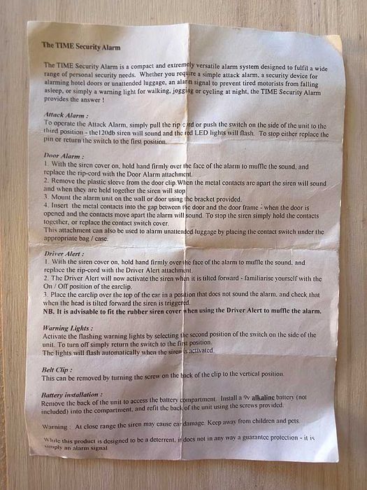 Alarme Portátil - Revista Time