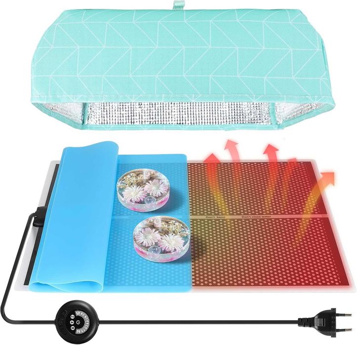 28 × 42 cm, Tapete aquecedor de resina com temporizador de 20 W,