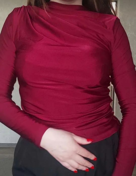 Лонгслів з драпіруванням, розмір М
