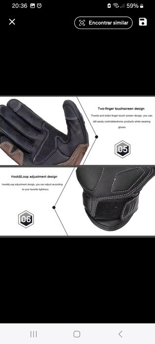 Luvas de moto couro genuino