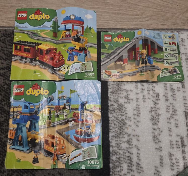 Lego Duplo kolejka 10872 10874 10875 + mix klocków i figurek