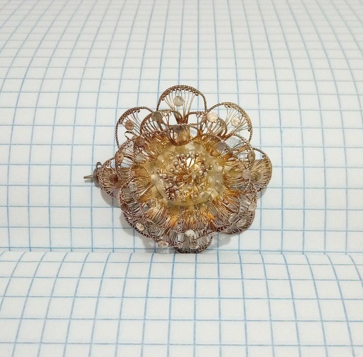 Срібна вінтажна брошка брошь Серебро 800 скань Цветок