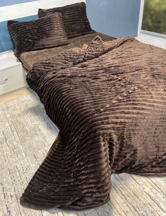 Акція 3 дні! Плюшевое теплое постельное белье Шарпей велюрова постіль