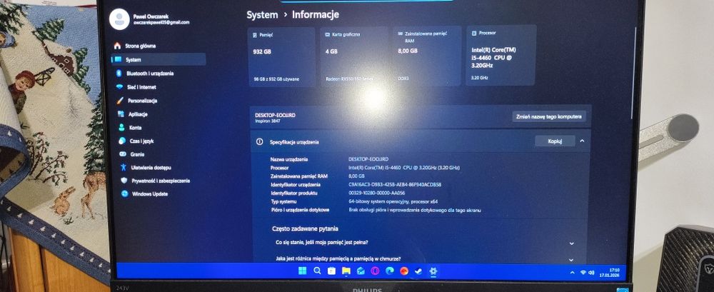 Komputer stacjonarny komplet z monitorem do gier