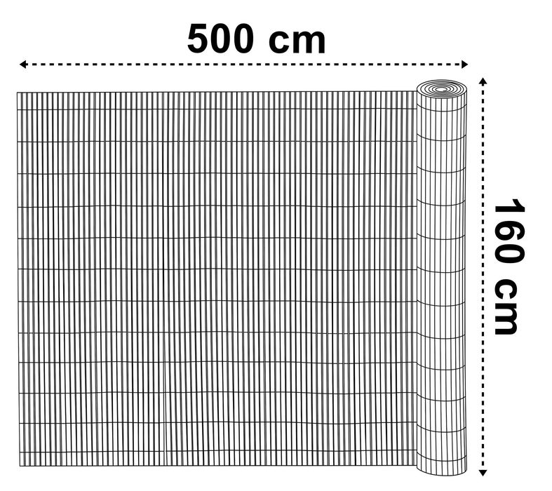 Osłona balkonowa mata PCV 160x500 cm BARU antracyt