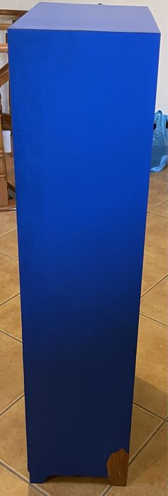 Estante azul em pinho para arrumação