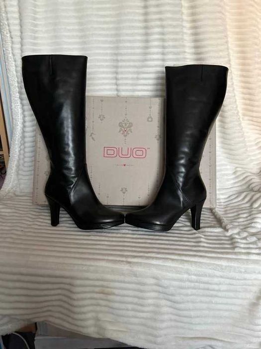 Kozaki DUO Geonova SZEROKA CHOLEWKA 41cm całe z naturalnej skóry 37