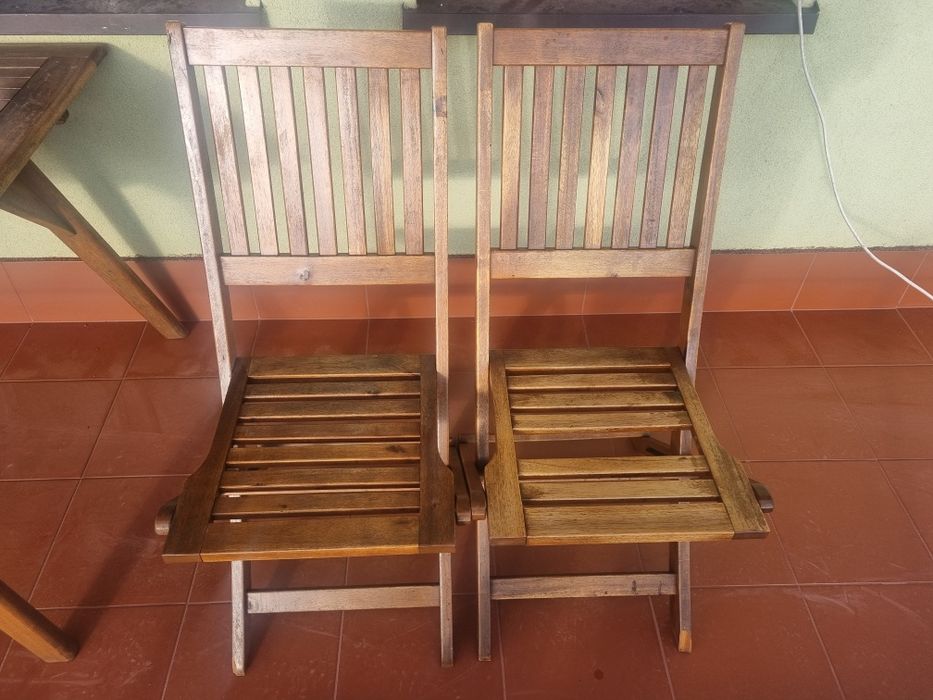 Meble ogrodowe akacjowe - IKEA stół + 6 krzeseł