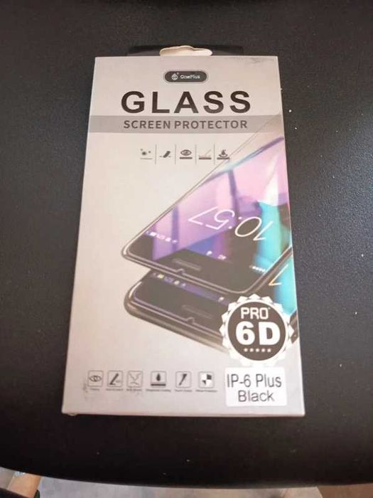Película vidro temperado iPhone 6Plus Pro 6D Nova Cor : preta