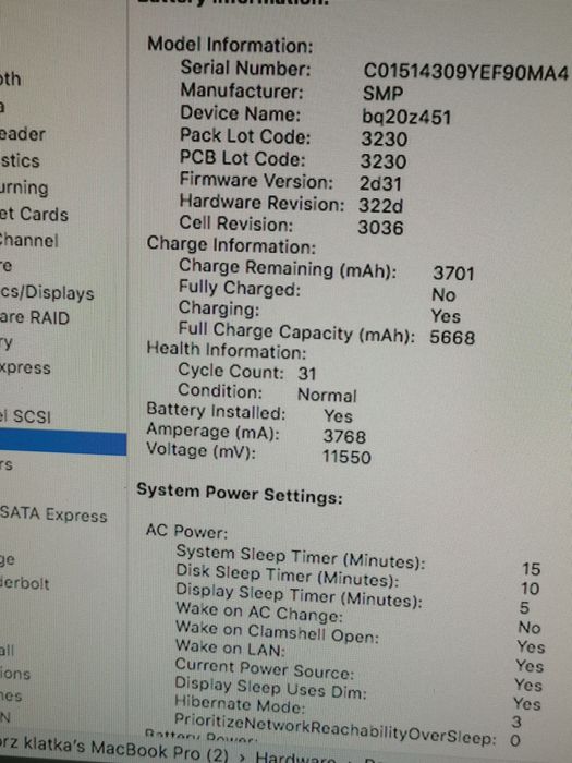 Macbook pro 2010 na części, 2 ładowarki