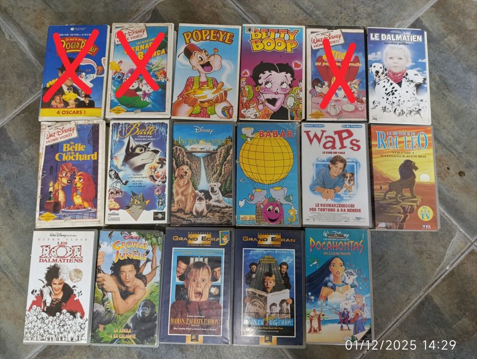 VHS de filmes infantis em francês