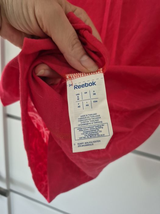 T-shirt damski,różowa koszulka,Reebok,rozm.S