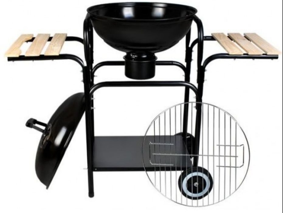 Grill ogrodowy BBQ z półkami
