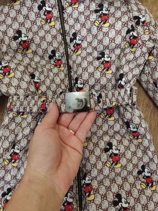 Комбінезон Gucci для дівчинки Гусячий пух, натуральне хутро