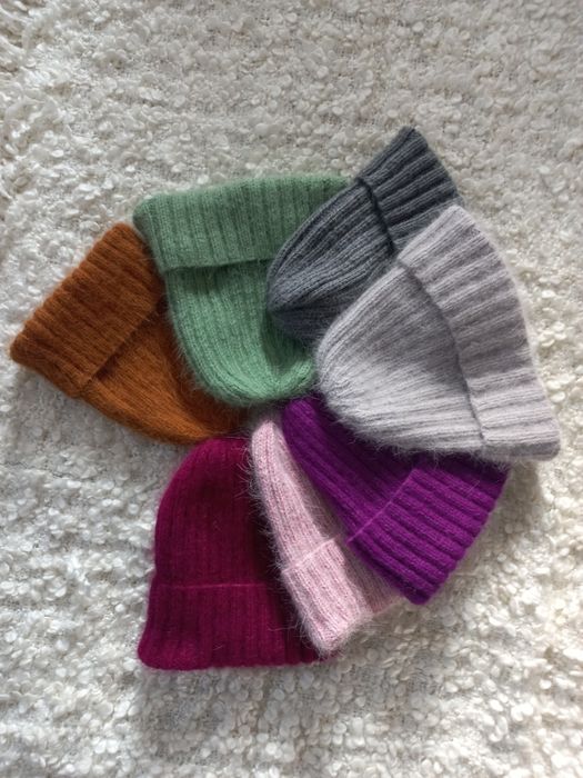 Шапки з ангори і пуху норки