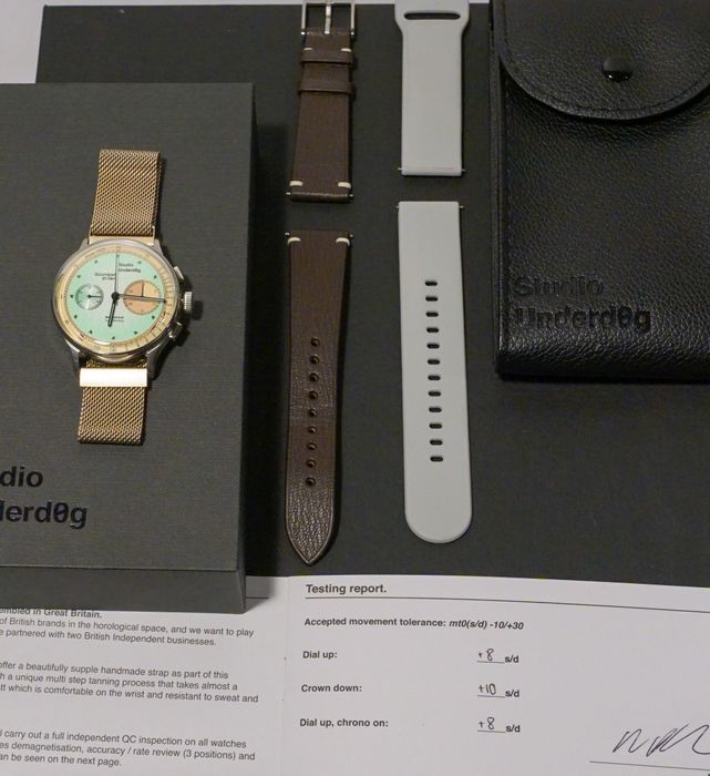 Zegarek Studio Underd0g Mint Ch0c Chip Manual Chronograph miętowy