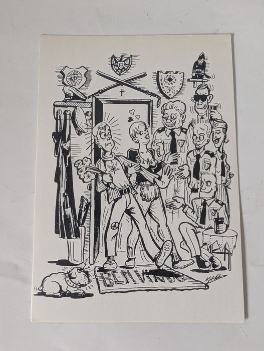 Conjunto de 4 postais humorísticos