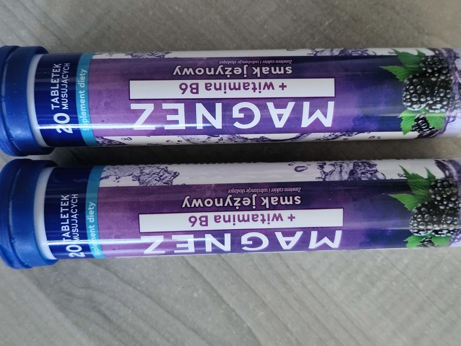 Magnez + Witamina B6 zestaw 2x 20 tabletek musujących smak jeżynowy