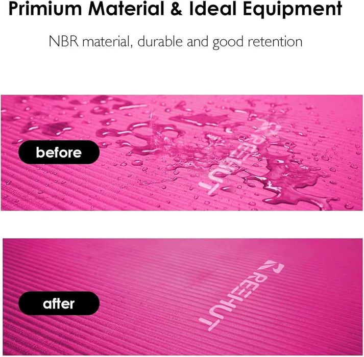 180x61 Reehut 12,7mm GRUBA MATA GIMNASTYCZNA DO ĆWICZEŃ Pink defekt