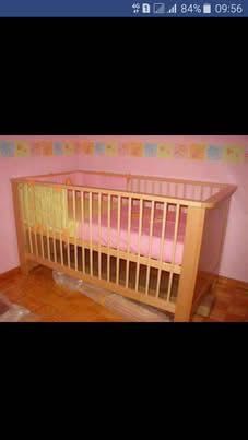Crib with Side Rails Convertible to Single Bed 1.40 m