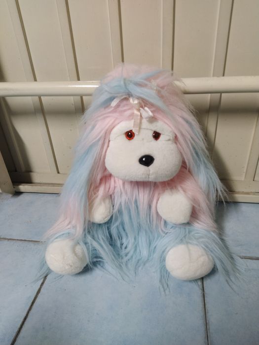 Peluche grande Cãozinho fofo Azul e Rosa