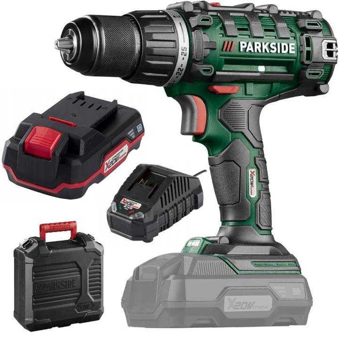 Akumulatorowa wiertarkowkrętarka Parkside + Aku 2Ah + ładowarka - NOWA