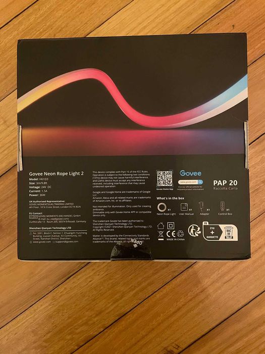 RGB Govee Neon Rope Light 2 / Corda LED - 3Metros [NOVA]