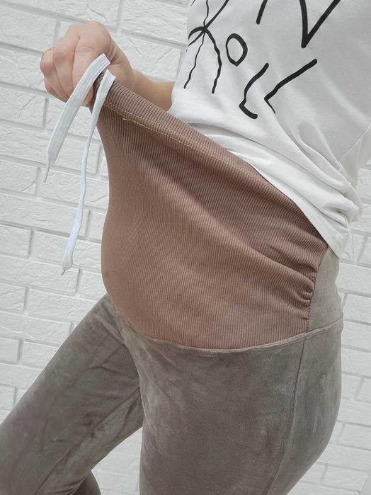 Теплі велюрові лосини для вагітних на хутрі  різні кольори 42-56р.