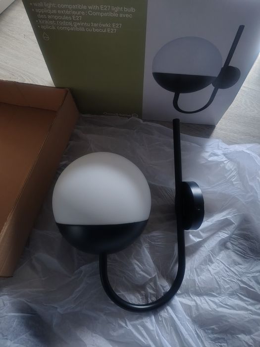 Nowa Lampa Kinkiet Jarrow Czarna E27