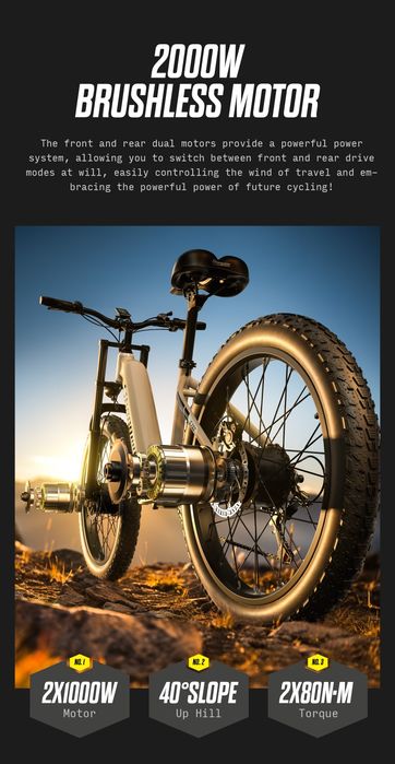 Bicicleta Elétrica SHENGMILO S700 de 2000w