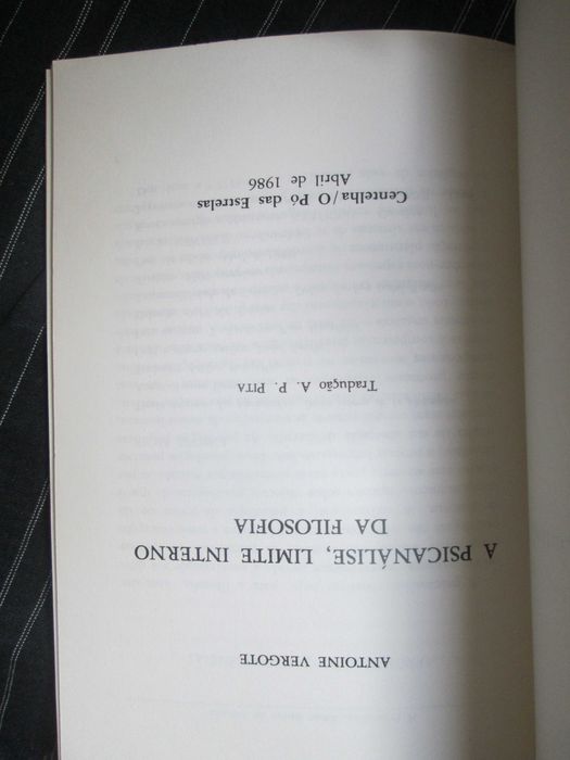 A Psicanálise, Limite Interno da Filosofia, de Antoine Vergote