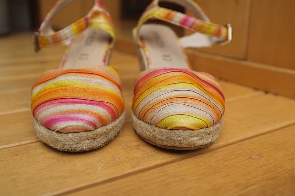 Espadryle sandały na koturnie skórzane sandały Venezia koturny boho
