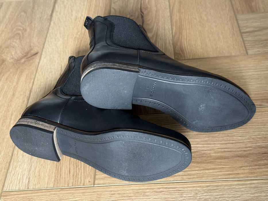 Wojas czarne botki damskie buty wsuwane obuwie rozmiar 36
